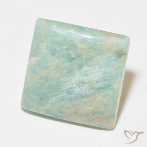 18.64 ct Green Amazonite Stone, Natural Amazonite in Square Cabochon Shape for Sale
