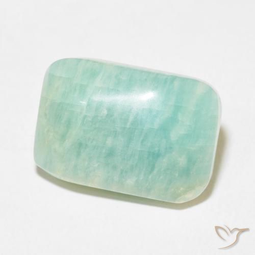 19.65 ct Green Amazonite Stone, Natural Amazonite in Cushion Cabochon Shape for Sale