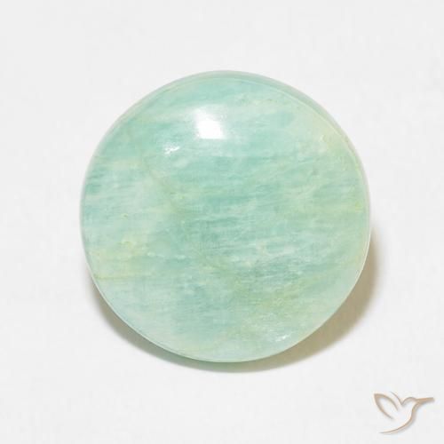6.94ct Natural Light Moss Green Amazonite, Round, Opaque