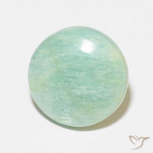6.94 ct Green Amazonite Stone, Natural Amazonite in Round Cabochon Shape for Sale