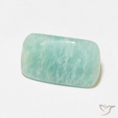6.20 ct Green Amazonite Stone, Natural Amazonite in Cushion Cabochon Shape for Sale