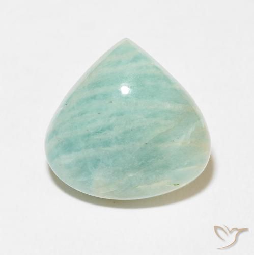 11.81ct Natural Light Sea Green Amazonite, Pear Shape, Opaque