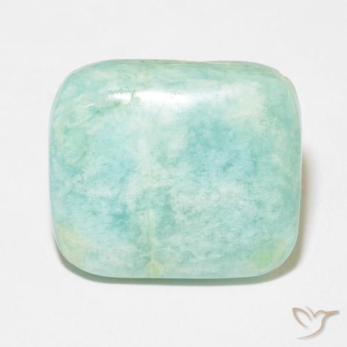 25.18ct Natural Light Green Amazonite, Cushion, Opaque