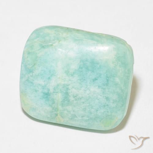 25.18 ct Green Amazonite Stone, Natural Amazonite in Cushion Cabochon Shape for Sale