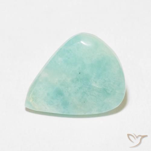 6.01ct Natural Light Green Amazonite, Pear Shape, Opaque