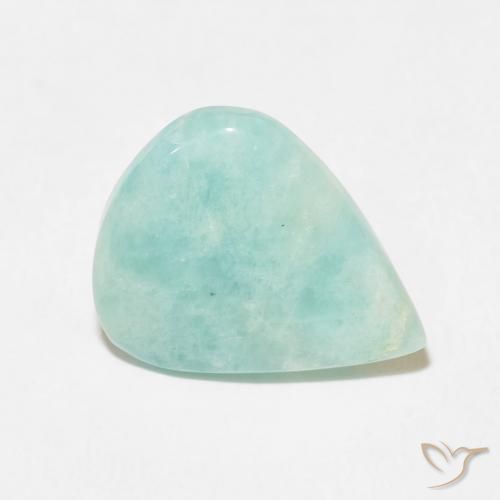 6.01 ct Green Amazonite Stone, Natural Amazonite in Pear Cabochon Shape for Sale