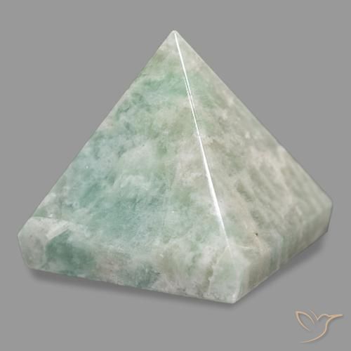 89.55 ct Green Amazonite Stone, Natural Amazonite in Pyramid Cabochon Shape for Sale