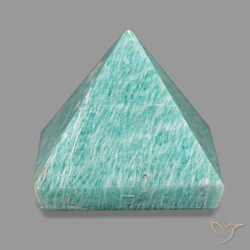 118.34 ct Turquoise Amazonite Gemstone, Amazonite Gem in Pyramid Cabochon Shape for Sale.