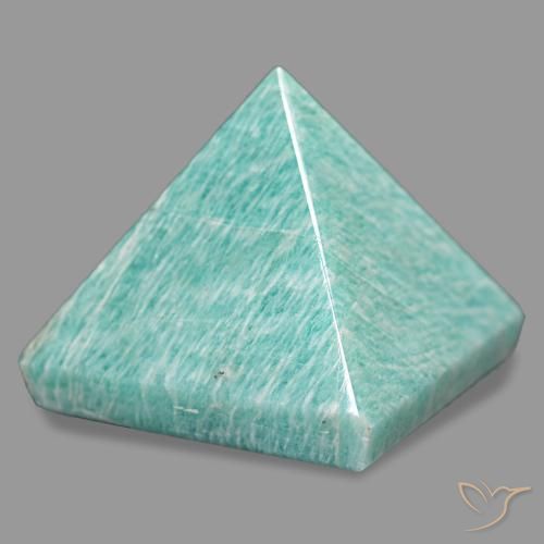 118.34 ct Turquoise Amazonite Stone, Natural Amazonite in Pyramid Cabochon Shape for Sale