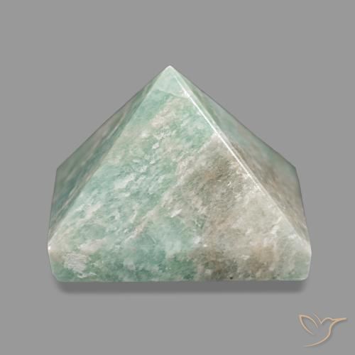 67.40ct Mossy Gray Green Amazonite, Square, Opaque