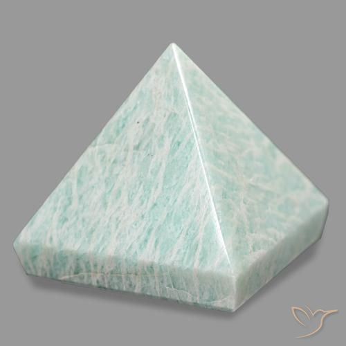118.36 ct Green Amazonite Stone, Natural Amazonite in Pyramid Cabochon Shape for Sale