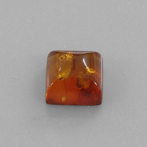 1.23 ct Orange Amber Stone, Natural Amber in Square Cabochon Shape for Sale