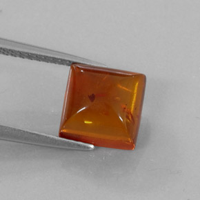 Amber Gemstone in 8 x 8 mm (calibrated) Size for Sale, Amber Stone in Yellow Orange Color