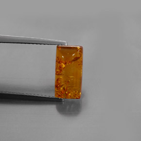 1.32 ct Orange Amber Stone, Natural Amber in Baguette Cabochon Shape for Sale