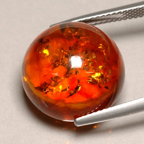 Amber Gemstone in 15.9 mm Size for Sale, Amber Stone in Yellow Orange Color