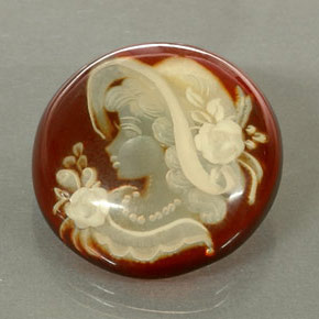 14.67 ct Orange Amber Stone, Natural Amber in Carved Cameo Shape for Sale