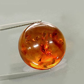 Amber Gemstone in 15.9 mm Size for Sale, Amber Stone in Yellow Orange Color