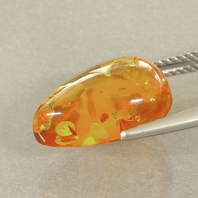 Amber Gemstone in 15 x 10 mm (calibrated) Size for Sale, Amber Stone in Yellow Orange Color