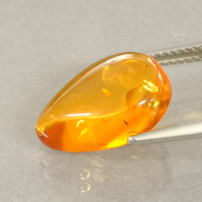 Amber Gemstone in 15 x 10 mm (calibrated) Size for Sale, Amber Stone in Yellow Orange Color
