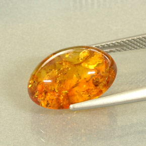 Amber Gemstone in 14 x 10 mm (calibrated) Size for Sale, Amber Stone in Yellow Orange Color