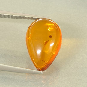 2.56 ct Orange Amber Stone, Natural Amber in Pear Cabochon Shape for Sale