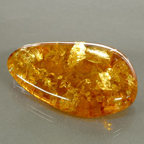 30.46 ct Orange Amber Stone, Natural Amber in Fancy Cabochon Shape for Sale