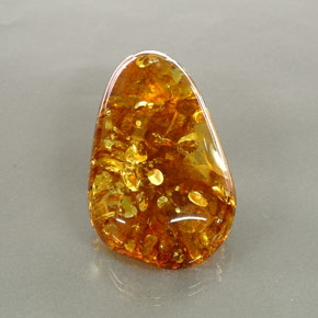 34.34 ct Orange Amber Stone, Natural Amber in Fancy Cabochon Shape for Sale
