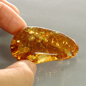 Amber Gemstone in 23.8 x 25.5 mm Size for Sale, Amber Stone in Yellow Orange Color