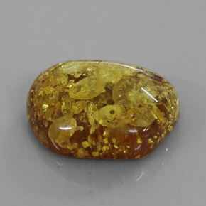 25.63 ct Orange Amber Gemstone, Amber Gem in Fancy Cabochon Shape for Sale.