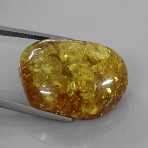 25.63 ct Orange Amber Stone, Natural Amber in Fancy Cabochon Shape for Sale