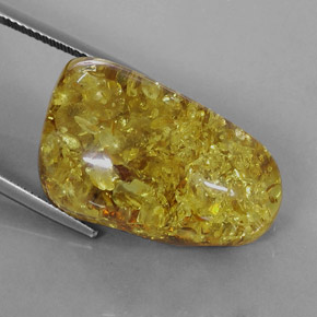 17.75 ct Orange Amber Gemstone, Amber Gem in Fancy Cabochon Shape for Sale.