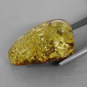 Amber Gemstone in 26.8 x 16.5 mm Size for Sale, Amber Stone in Yellow Orange Color