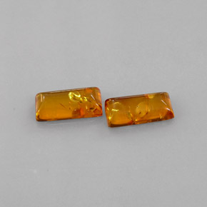 1.95 ct Orange Amber Gemstone, Amber Gem in Baguette Cabochon Shape for Sale.