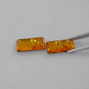 Amber Gemstone in 11.9 x 6 mm Size for Sale, Amber Stone in Yellow Orange Color