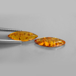 1.32 ct Orange Amber Stone, Natural Amber in Marquise Cabochon Shape for Sale