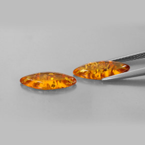 Amber Gemstone in 14.6 x 4.9 mm Size for Sale, Amber Stone in Yellow Orange Color