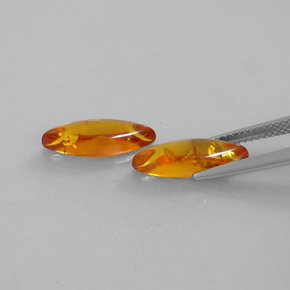 Amber Gemstone in 14.7 x 5 mm Size for Sale, Amber Stone in Yellow Orange Color