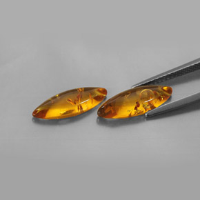 Amber Gemstone in 14.7 x 5 mm Size for Sale, Amber Stone in Yellow Orange Color