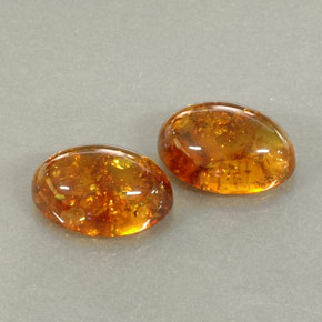 4.45 ct Orange Amber Stone, Natural Amber in Oval Cabochon Shape for Sale