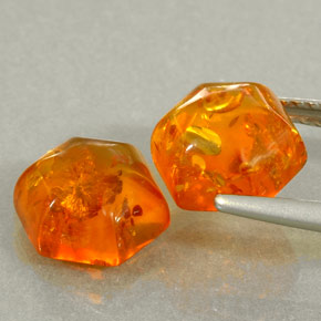 Amber Gemstone in 9.1 x 8 mm Size for Sale, Amber Stone in Yellow Orange Color