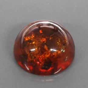 6.16 ct Orange Amber Gemstone, Amber Gem in Round Cabochon Shape for Sale.