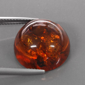 6.16 ct Orange Amber Stone, Natural Amber in Round Cabochon Shape for Sale