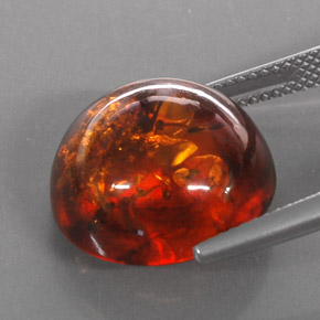 Amber Gemstone in 16 mm Size for Sale, Amber Stone in Yellow Orange Color