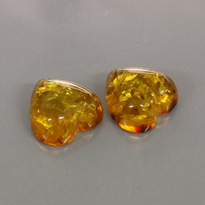 Amber Gemstone in 15.8 x 15.7 mm Size for Sale, Amber Stone in Yellow Orange Color