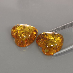 Amber Gemstone in 15.6 x 15.5 mm Size for Sale, Amber Stone in Yellow Orange Color