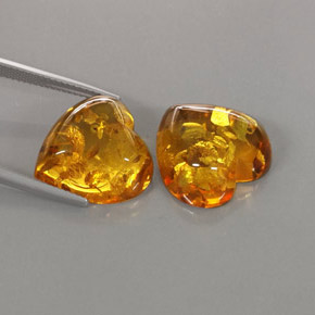 10.97 ct Orange Amber Stone, Natural Amber in Heart Cabochon Shape for Sale