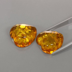 Amber Gemstone in 16.2 x 16.1 mm Size for Sale, Amber Stone in Yellow Orange Color