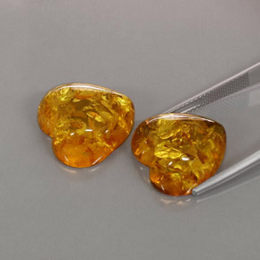 Amber Gemstone in 16.1 x 16 mm Size for Sale, Amber Stone in Yellow Orange Color