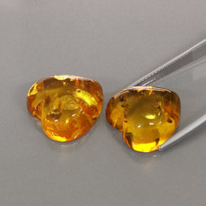 Amber Gemstone in 16 x 15.9 mm Size for Sale, Amber Stone in Yellow Orange Color