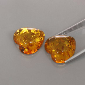 Amber Gemstone in 15.9 x 15.8 mm Size for Sale, Amber Stone in Yellow Orange Color